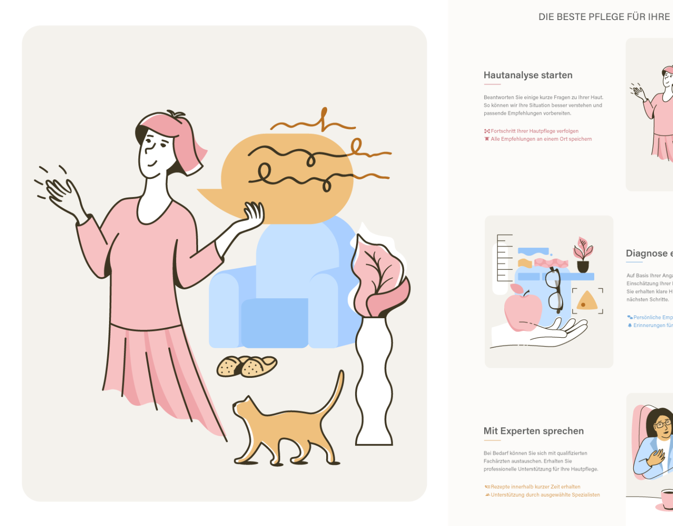 Medizinische Produktillustrationen für Healthcare Website im modernen MedTech Stil