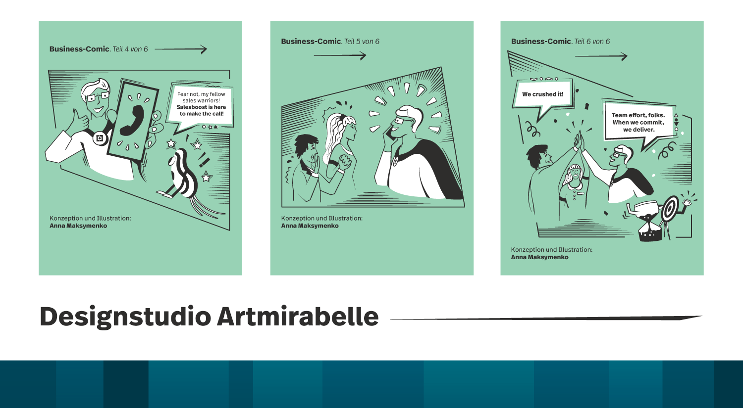 Infografik im Comic-Stil f&uuml;r Teamtraining und Leistungssteigerung
 image