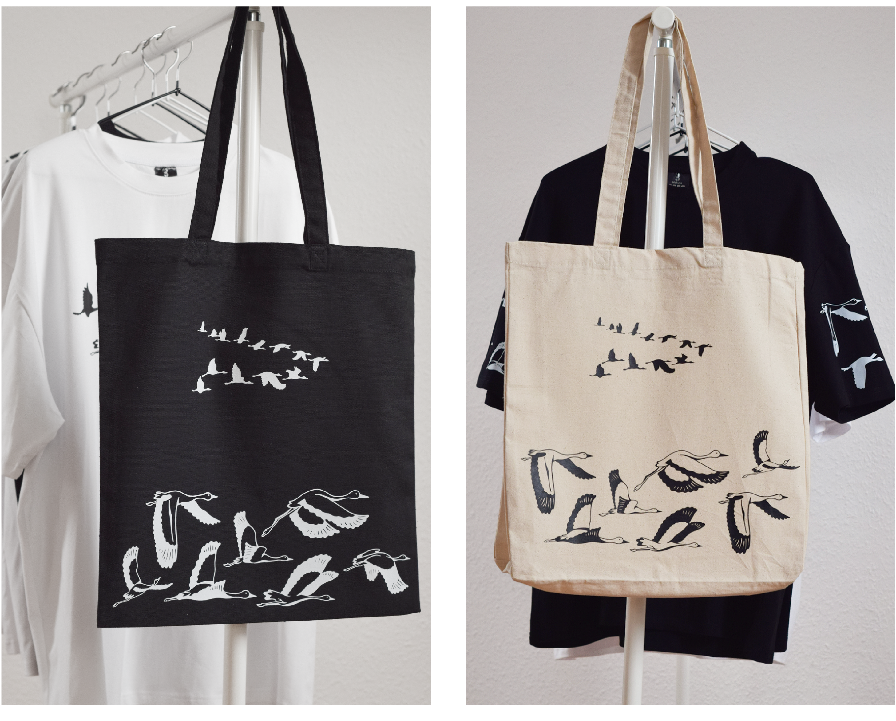 "Storks fly" custom prints for the branded clothes and accessories
 image