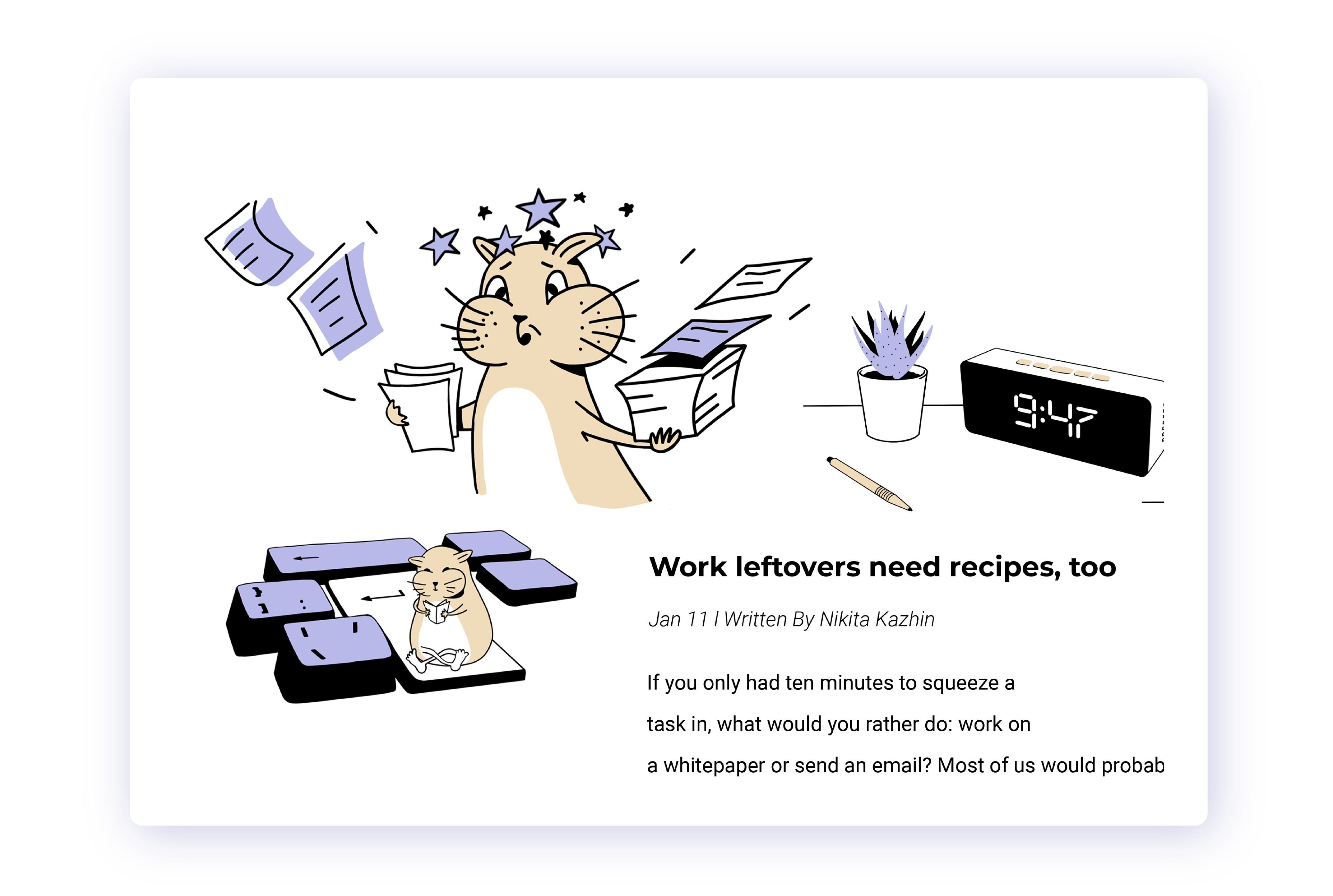 Set of customized illustrations about increasing productivity and multitasking
 image