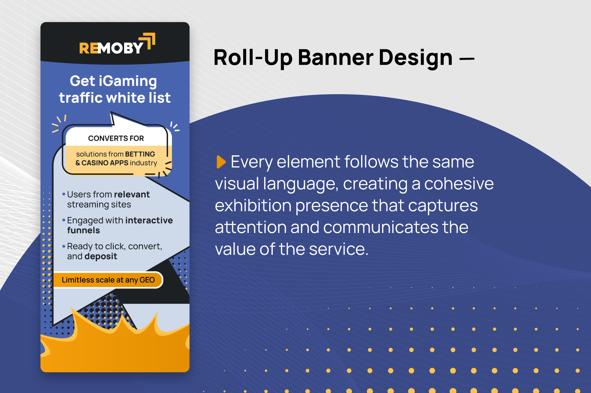 Roll-up-Banner-Design für AdTech-Startup, Messebranding und Eventmarketing