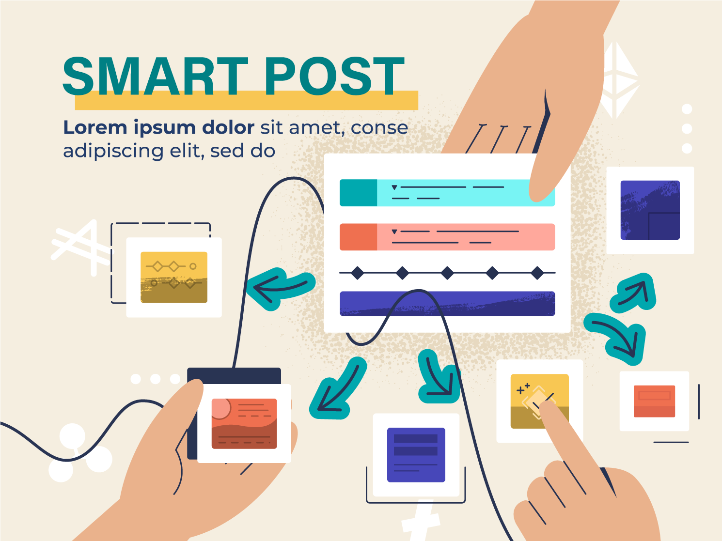 Vector illustrations of types of trade orders on cryptocurrency exchange
