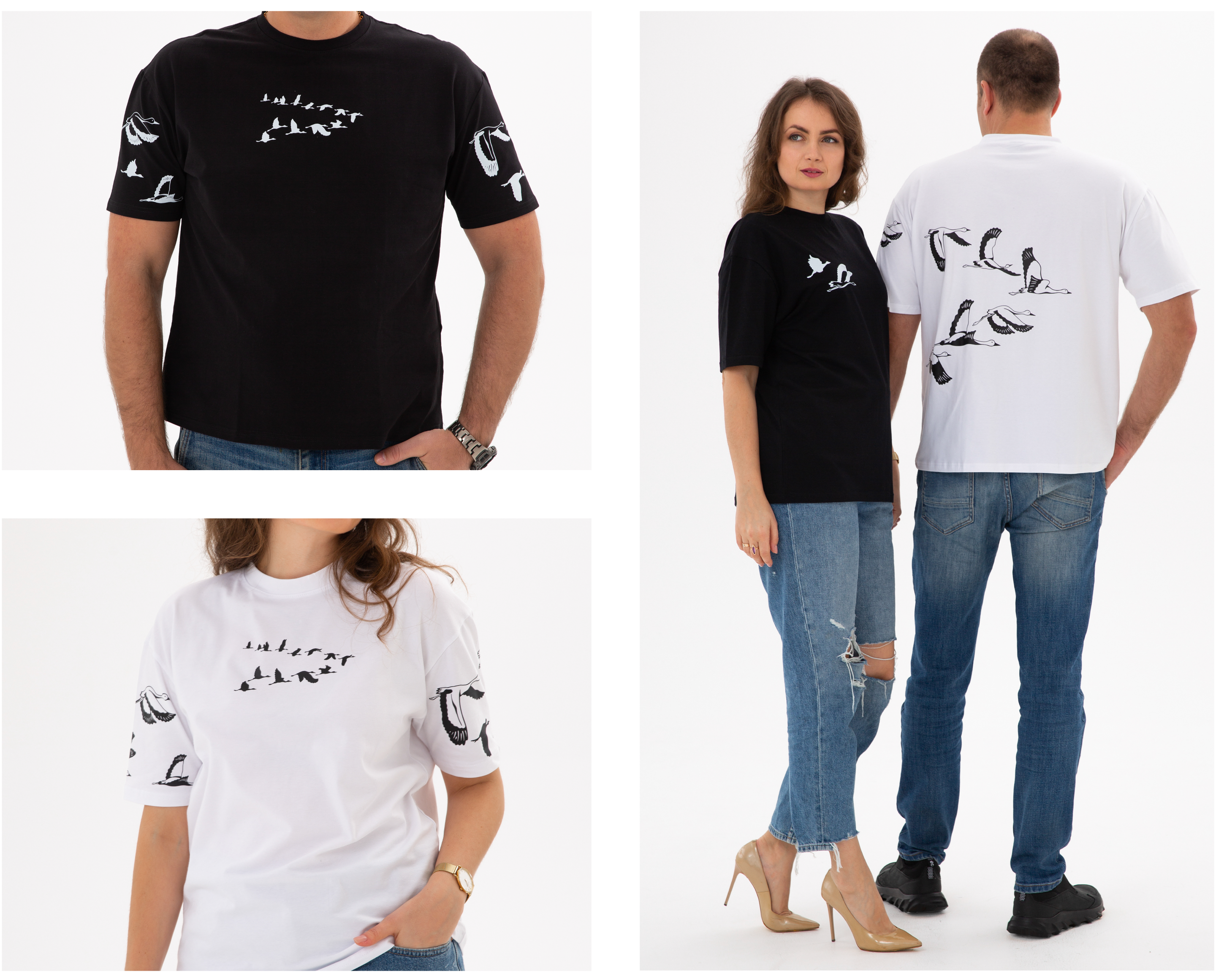 "Storks fly" custom prints for the branded clothes and accessories
 image