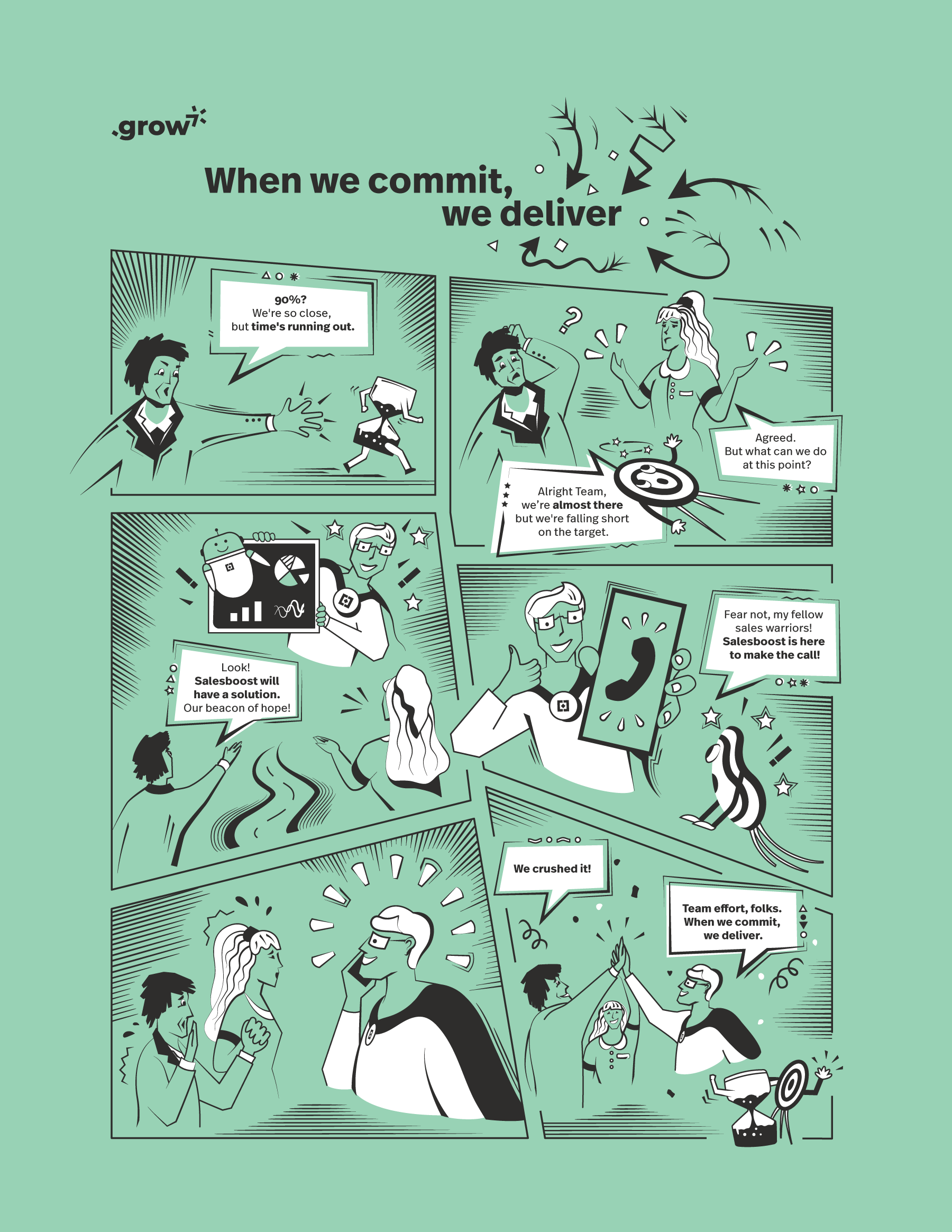 Infografik im Comic-Stil f&uuml;r Teamtraining und Leistungssteigerung
 image